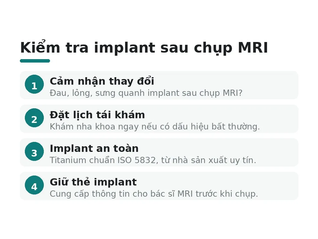 Sau khi chụp MRI, có cần kiểm tra implant không?