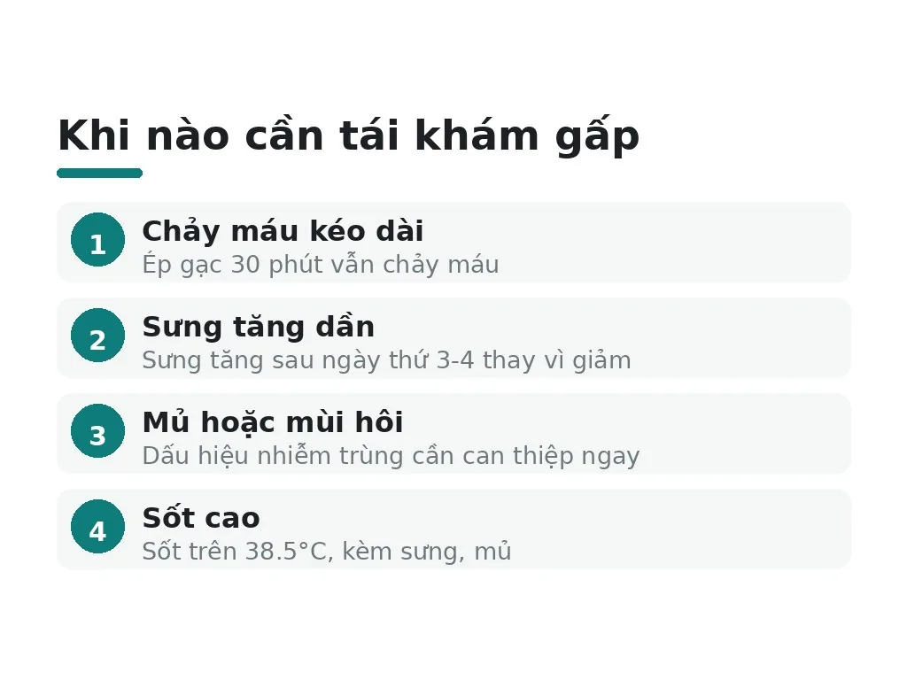 Dấu hiệu bất thường nào cần tái khám gấp?