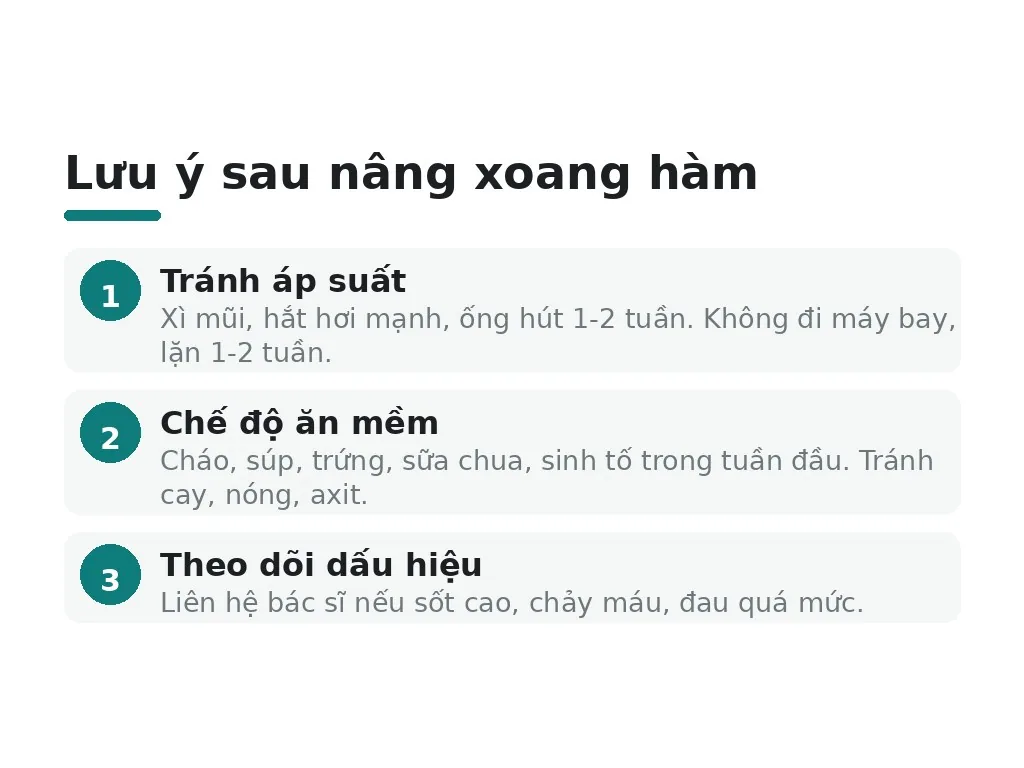 Hạn chế và lưu ý quan trọng sau nâng xoang hàm