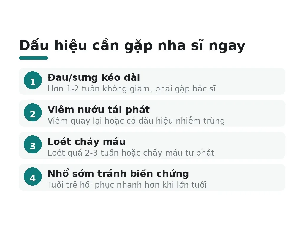 Khi nào cần đến nha sĩ để nhổ bỏ?