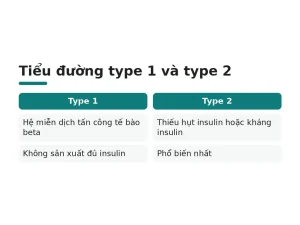 Tiểu đường type 1 và type 2