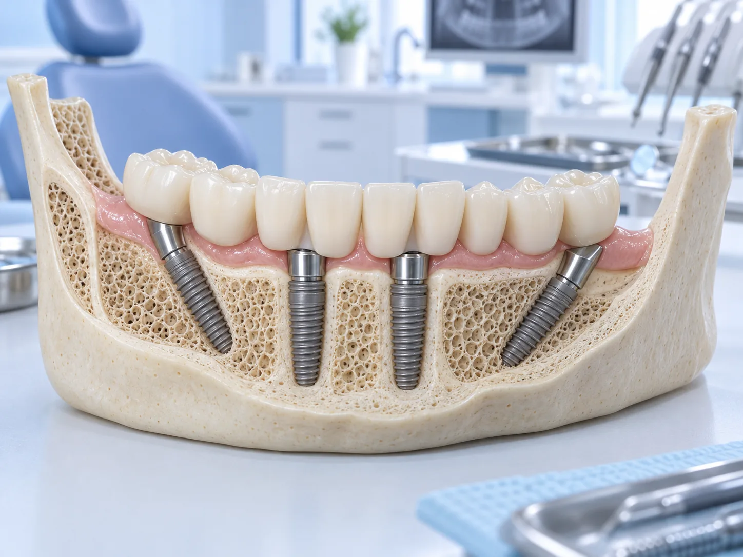 Vì sao Implant nghiêng thường được chỉ định khi tiêu xương vùng răng hàm sau?