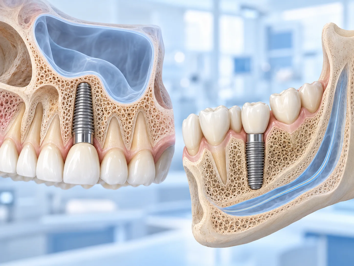 Đặt Implant quá sâu ở hàm trên và hàm dưới khác nhau thế nào?