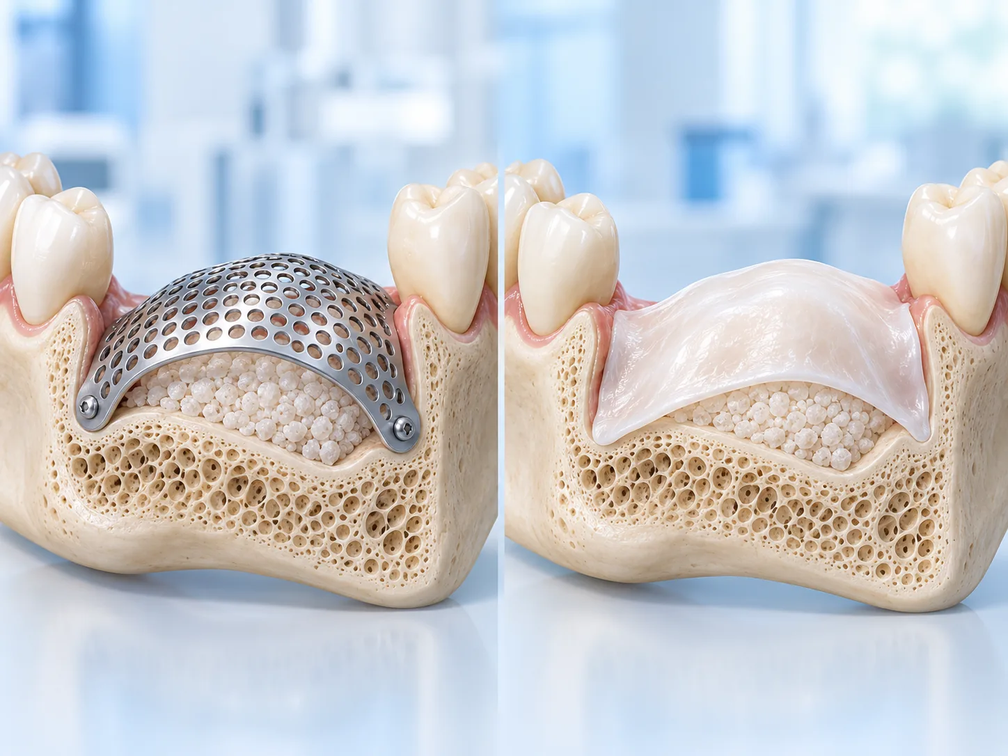 Lưới titanium có ưu điểm gì so với màng sinh học tự tiêu?